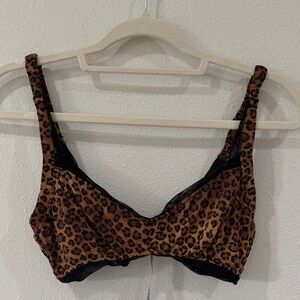 Free People Leopard Print Soft Cup Bra - Brown